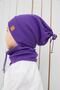 Boy's Purple Neck Collar Brown Rope Detailed Beret Set - 2