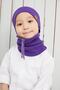 Boy's Purple Neck Collar Brown Rope Detailed Beret Set - 4