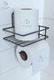 Adhesive Toilet Roll Holder Hanger Black Metal Toilet Roll Holder Toilet Roll Holder with Shelf