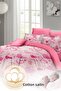 Valentine's Day Double Duvet Cover Set 100% Cotton Satin Stay Pınk - 3
