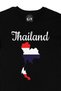Unisex Black Thailand Maped and Flag T-Shirt - 2