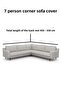 Jacquard L Corner Sofa Cover. 7 Persons, Flexible Washable Corner Sofa Cover. Total Length 550cm - 2