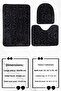 Ultrasoft Patterned 3-Piece Toilet Set Bathroom Carpet Mat Set Black - 3