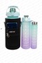 Eldorado 3-Piece Set with Bag BPA Free Motivational Water Bottle Green Water Bottle, Water Bottle