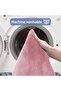 Unicolor Plain Pink 3-Piece Bath Mat Rug Set Non-Slip Toilet Seat Set - 5
