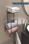 Adhesive Towel Holder Metal Towel Organizer Bathroom Hanger Towel Rack - 4