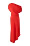 Red A-Line Boat Neck Woven Midi Elegant Dress TPRSS25EL00321 - 5