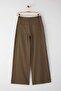 Kahverengi İnce Dökümlü Yumuşak Tuşeli %100 Pamuk Wide Leg/Geniş Paça Pantolon TWOAW26PL00010 - 7