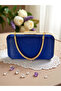 Navy Blue Color Glittery Satin Women's Evening Dress Bag - 5
