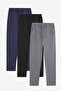 100% Cotton 3-Piece Single Jersey Compact Combed Cotton Fabric Men's Pajama Bottoms Comfortable Fit with Pockets Drawstring Anti-Sweat Breathable Black - Gray - Navy Blue