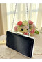 Black Color Glittery Satin Women's Evening Dress Bag - 7