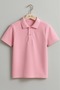 Unisex Children's Polo Neck Short Sleeve Pink School T-shirt - 2