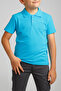 UNISEX KIDS POLO NECK SHORT SLEEVE TURQUOISE SCHOOL T-SHIRT - 2