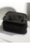 Women's Handmade Black Color Glittery Thread Knitted Scholarship Bag - 3