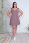 Women's Large Size Plum Crew Neck Sleeveless Tunic 65n23276