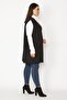 Women's Large Size Black Striped Vest 65n31566 - 4