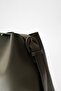 Nomu Buckle Detailed Khaki Large Size Women's Shopper Bag - 4