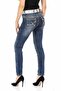 Wd462 Embroidered Dark Blue Women's Jeans - 4