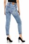 Wd454 Ice Blue Basic Mom Jeans - 5