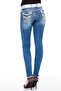 Wd343 Washable Jeans with Embroidered Pockets - 3