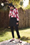 Women's Hijab Cherry Marbling Printed Full Covered 3 Piece Swimsuit Set - 3