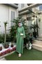 Organic Şile Cloth Çağla Green Skirt Suit - 4
