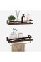2-Piece Wall Mounted Floating Shelves Brown - 2