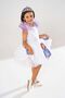 Princess Sofia Themed Girl's White Birthday Dress & Party Costume with Crown Gift - 8