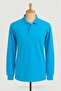 Unisex Polo Neck Long Sleeve Turquoise T-shirt - 4
