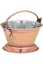 Double Wall Copper Gravy Bucket Traditional Indian Style Serving Bucket for Gravies