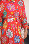 Orange Patterned Skirt Layered Viscon Dress - 4