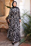 Black Patterned Skirt Tiered Viscon Dress