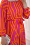 Fuchsia Patterned Skirt Tiered Viscon Dress - 2