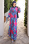 Fuchsia Patterned Skirt Tiered Viscon Dress