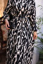 Black Patterned Skirt Tiered Viscon Dress - 5