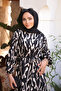 Black Patterned Skirt Tiered Viscon Dress - 3