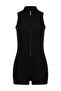 Zippered Swimsuit Jumpsuit with Shorts 1860 Black