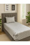 Single Cotton Elastic Sheet Set 100x200 Gray Chain