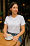 Style Kadın Beyaz Basic Oversize Tişört - 2