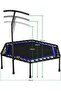 Exercise Trampoline with Adjustable Handrail, Indoor & Outdoor for Adults & Kids, Blue - 2