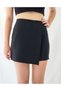 Women's Black Covered Woven Short Skirt - 7