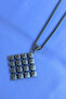 Square Pattern Handcrafted Stainless Steel Chain Men's Necklace - 5
