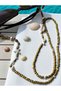 Gold Sand Beads with Scallop Shell, Starfish and Pearl Detail Women's Summer Glasses String