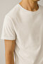 Unisex Basic Düz T-Shirt | Beyaz - 2