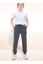 Girls' Knitted Cotton Combed School Trousers – 100% Cotton – Elastic Waist and Leg – Gray Color - 5