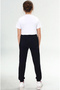 Girls' Black School Trousers 100% Cotton Elastic Waist and Leg Relaxed Fit - 8
