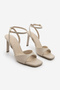 Women's Blunt Toe Ankle Strap Classic Heeled Sandals Vados Ecru - 5