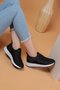Marek Black Color Parachute Fabric Women's Sports Shoes - 3