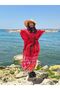 Long Poncho Ethnic Women's Dress with Patterned Wings - 8