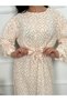Elastic Waist Self Belted Chiffon Dress Rc1057 - 3
